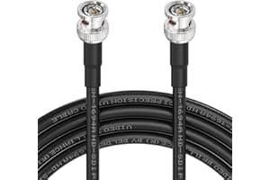 Superbat Kabel SDI 3G/6G/12G o długości 10 m, cyfrowy kabel audio BNC męski na męski Belden 1694 A, 75 omów, czarny do kamer i sprzętu wideo, obsługuje HD-SDI/3G-SDI/4K/8K (2 sztuki)
