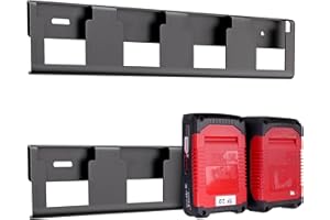 otuiaim Wandhalterung kompatibel mit Einhell Power X-Change 18V & 36V Akkus - Akku Halter Rack aus Stahl, Platz für 4 Werkzeugakku, Aufbewahrung für Garage, Werkstatt, Schuppen, Zuhause