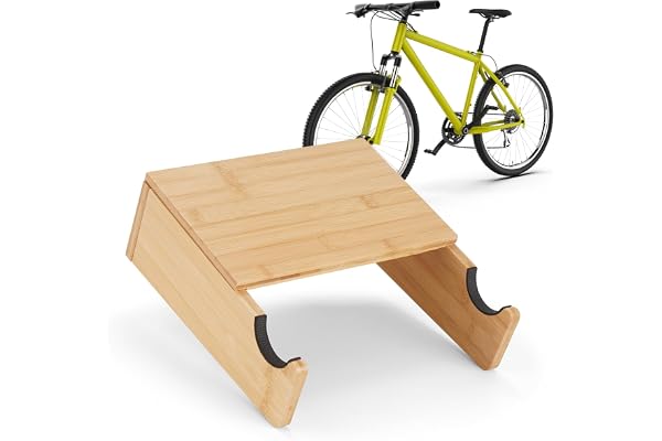 Cykelhållare Vägg Bambu – Cykelupphängning med Hylla för Hjälm | BAM BOO BOX Cykelhållare i Bambu för Vägg – Hylla för Hjälm, Mjuk Dyna som Skyddar mot Repor, upp till 15 kg