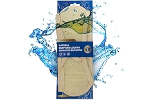 Jordan Benedict Natürlicher Ägyptischer Luffa-Rückenschrubber für Dusche mit String, Doppelseitig Back Scrubber mit Peeling Loofah und weicher Baumwoll, 30x11.5 cm