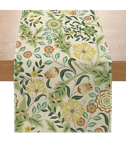 Runner da tavolo con girasoli e margherite, runner da tavolo da cucina giallo floreale, tovaglia estiva rustica botanica, qualsiasi dimensione, arredamento rustico da fattoria - Italia