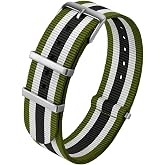 18mm-20mm-22mm-24mm Nato Kumaş Tekstil Saat Kordonu Kayışı N32NYL3-GWB