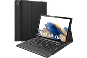 Earto Clavier Tablette, Touchpad pour Samsung Galaxy Tab A8 10.5 ' 2021, 2 Canaux BT, Mégnétique Détachable AZERTY (SM-X200/ X205/ X207) Noir