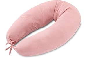 Totsy Baby Cojin Embarazo 190cm – Almohada para Dormir de Lado Almohadas Alargada para abrazar Ideal para Descanso y Maternidad Embarazadas Forma en C Muselina Oeko-Tex