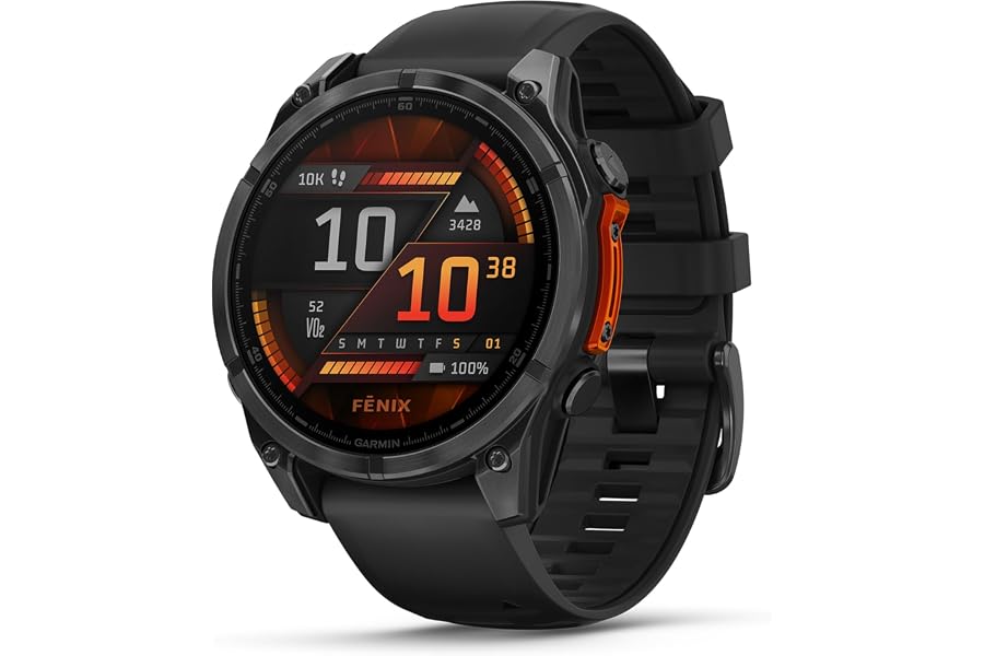 Garmin [Generalüberholt fēnix 8 47mm – GPS-Multisport-Smartwatch mit 1,3" AMOLED Touch-/Tastendisplay, Taschenlampe, Music Pay, Ge