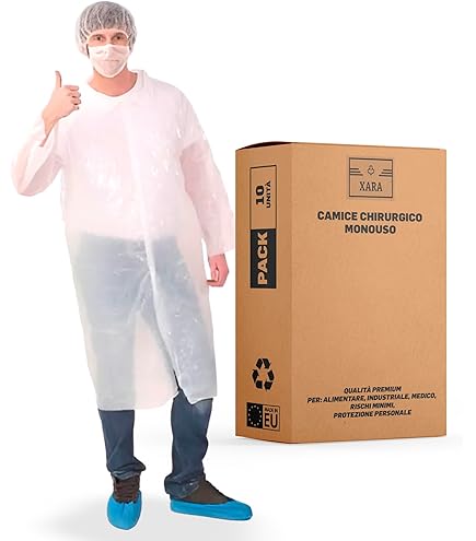 Camice Monouso ETIK In TNT 25gr Con Polsini In Cotone | Idrorepellente E Protettivo (10 Pezzi) - 6