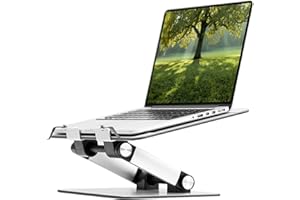 LeaderPro Laptop Ständer Höhenverstellbar, Faltbarer Laptop Stand aus Aluminiumlegierung Ergonomischer, Belüfteter Laptopständer Kompatibel mit Allen Laptops 10-16" (Silvery 2)