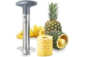 NEWNESS FOCUS ON STAINLESS STEEL Newness Acciaio Inossidabile Ananas Affettatrice, Ananas Professionale Ananas Core Remover Strumento per la Casa e la Cucina con Lama Affilata, Grigio