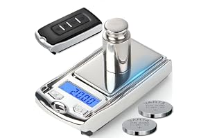 Retoo fickvåg 100 g, 0,01 g, finvåg, 65 x 34 x 5 mm | Tarafunktion, g oz gnct, blå upplyst LCD, avstängning efter 60 s, CR203