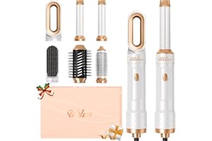 ‎UKLISS 6 in 1 Hairstyler, UKLISS Haartrockner & Haarstyler Set mit Rundbürstenföhn, Warmluftbürste, Thermal Brush, Hair Dryer, Glättbürste, Multistyler, Geschenke Sets für Frauen Locken, Glätten, Föhnen
