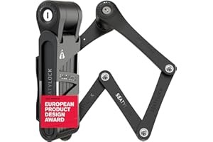 SEATYLOCK FoldyLock Compact Folding Bike Lock - Award Winning Patented High Security Cut Proof Bicycle Lock - Heavy Duty Anti Theft Smart Secure Guard with Key and Case for Bikes or Scooters - 85 cm