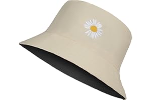 Tuopuda Cappello Pescatore Uomo Donna, Pieghevole Cappello da Pesca in Cotone Cappelli da Spiaggia Protezione del Sole Bucket Hat per Escursionismo Campeggio Viaggio Pesca 56-58cm