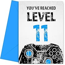 Central 23 Biglietto Auguri Per 11° Compleanno Per Ragazzo, Biglietto Di Compleanno Per Bambini Di 11 Anni, Videogiochi, Regalo Per Figlio, Nipote, Fratello, Viene Fornito Con Adesivi - Foto 4