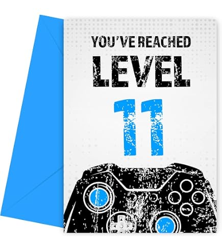 Lustige Geburtstagskarte Zum 11. Geburtstag – Mit 11 Tech-Witzen, Goldfolie, 12,7x22,9 Cm, Aus Großbritannien