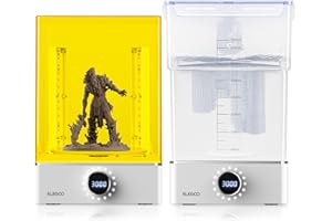 ELEGOO Mercury X Bundle con Estación de Lavado y Curado Separada para Mars Photon S Photon Mono LCD/DLP/SLA, 3D Caja de Curado UV de Resina con Plato Giratorio de Curado y Cubeta de Lavado
