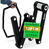 WIDDER 120 cm extrem Sicheres Fahrradschloss Zahlenschloss aus Titan-Stahl