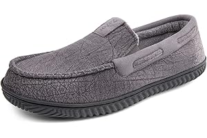 Zizor Pantoufles pour homme en daim - Avec semelle en caoutchouc antidérapante - Pour l'intérieur et l'extérieur