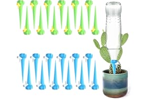 TSHAOUN 24 Pieces Automatic Plant Watering Spike with Slow Release Control Valve Switch Bottle Drip Irrigation System Adjustable Vacation Self Watering Devices for Garden Indoor Plants (24 PCS)