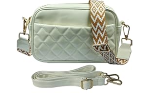 Vpoofree Bolso Bandolera Mujer Pequeña Cuero PU Bolso de Hombro moda Crossbody Bag con Hombro Extraíble y Ajustable (Blanco Bolsos bandolera para mujer)