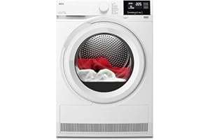 AEG Wärmepumpentrockner 8 kg, Serie 7000 SensiDry: Schonendes & energiesparendes Trockenverfahren, neue Energiekl. D, Mengenautomatik, Schontrommel, wechselende Drehrichtung, Knitterschutz, TR7T61580