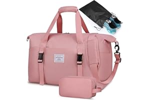 RAINSMORE Reisetasche Damen Sporttasche Klein 30L Weekender Tasche Wasserdicht Schwimmtasche Saunatasche Handgepäck mit Kulturtasche und Schuhbeutel