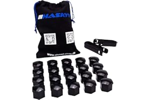HASKYY Lot de 20 caches de boulons/écrous de jante SW17 universels - Convient pour tous les boulons de roue avec une largeur de clé 17 - Fabriqués en Allemagne