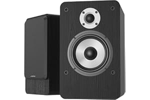 LONPOO Altoparlanti da scaffale Passivo, Hi-Fi Legno Altoparlante 75W RMS, Tweeter 1" & Alluminio Woofer da 4'', (LP-42MX)
