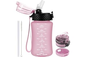 GOPPUS 350ml/12oz Kids Water Bottles With Straw Toddler Drinks Bottle for School Leakproof Children's Bottle with Time Marking Small Bottle BPA free Tritan Sport Bottle Juice Bottles for Girls Boys