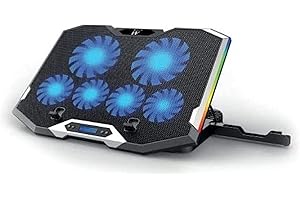 EWENT BASE DE NOTEBOOK CON 6 VENTILADORES REGULABLES Y RGB