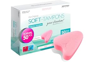 JOYDIVISION Soft-Tampons Normal I 50 Pieces I Threadless tampons for Sports, Swimming & spa I Menstrual sponges Ultra Soft I Easy Insertion & Removal I Soft Tampon Without Thread