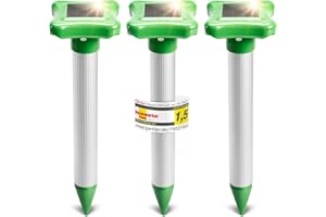 GARDIGO® Maulwurfvertreiber mit Solar und integriertem Akku 3er Set I Maulwurfschreck I Wühlmausvertreiber für Garten
