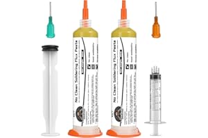 WAN2TLK No Clean Flussante per Saldatura 30ml * 2, con Asta di Spinta & Ago & Siringa, Flussante Saldatura Paste per saldatura, per Saldatura di Componenti Elettronici PCB SMD BGA