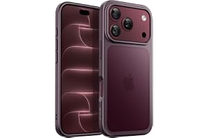 JETech Matte Skal för iPhone 18 Pro, Mörkt Körsbär | Frostat Genomlysande Baksida, Militärklassat Fallskydd, Anti-Fingeravtryck, Halkfritt Grepp