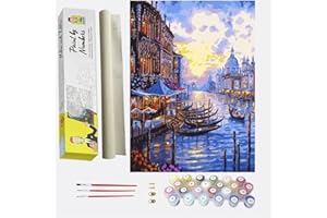 DonElton Dipingere con i numeri, adulti e bambini, fai da te con i numeri, Italia, set di tela per decorazione domestica, pittura ad olio con pennelli e pigmenti acrilici, 40 x 50 cm, vernice by