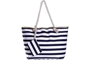 DonDon Grande borsa da spiaggia idrorepellente con cerniera Borsa a tracolla Shopper