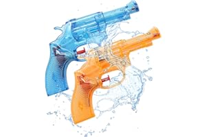 Aleker 2 Pack Water Pistols for Kids Adults, Powerful Mini Water Guns Toys, Party Bag Filler for Boys Girls, Portable Small Pistol Guns for Summer Beach Outdoor Garden Swimming Pool Water Fighting