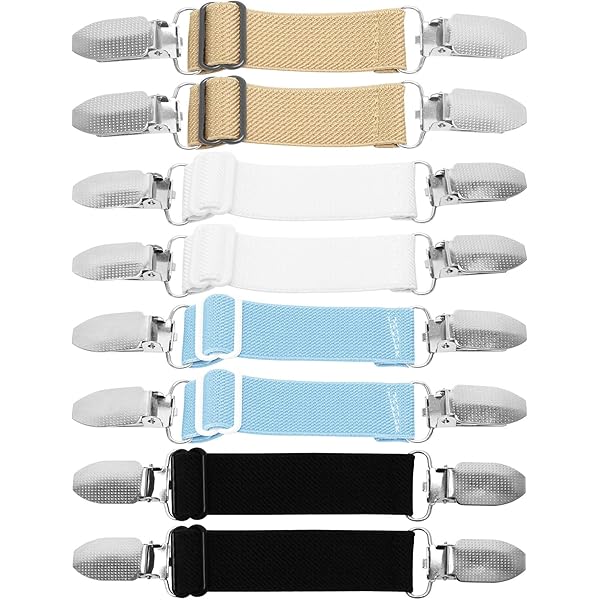 WEFINEST 8 stuks cardigan clips, elastische clips voor kleding, draagbare bretelclips, kledingclips, outdoor-accessoires, kledingclip voor reistassen, hoeden, portefeuilles, handtassen