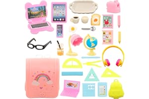 Festfun Doll Accessories Bag Laptop Tablet Phone Headset Accessories for 11.5 Inch Doll Playset