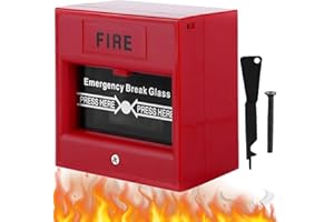 Pulsante Manuale di Emergenza con Coperchio per Allarme antincendio, Fenansion Pulsante di uscita di emergenza Rilascia Sicurezza Interruttore di allarme rottura vetri rosso per la sicurezza domestica