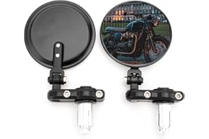 BREDUXSER CNC Espejos Moto, Retrovisores Moto Homologados de giratorio 360°, Espejos Retrovisores Universales para Motos, Scooters, ATV, MT07, Z750, CB125R