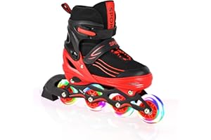 MGYZM Pattini in linea per bambini, regolabili, per bambini, adulti, ragazze e ragazzi, pattini in linea, per interni ed esterni, viola