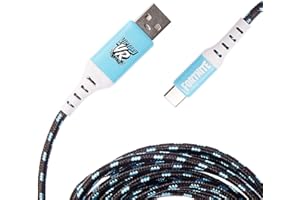 Numskull Cable USB-C trenzado oficial Fortnite de 4 m, cable de carga rápida, compatible con PlayStation 5, Xbox Series X y S