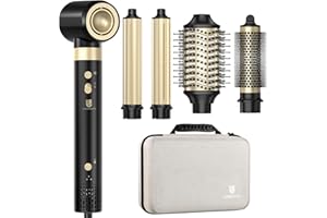 ‎WEBEAUTY [Dual-Spannung] webeauty 6 in 1 Airstyler, 110000U/Min, 25M/S Haartrockner mit Rundbürstenföhn, Auto Lockenstab, Air Haarglätter, Lockenbürste,500 Millionen Negative Ionen Hairstyler für Multistyling