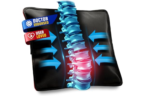 AJUVIA Back Vitalizer Ländryggskudde – Ergonomiskt Svankstöd, Ryggstödskudde för Kontorsstol & Bil, Smärtlindring på 3 Sekunder