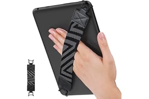 Moko Handschlaufe für 9" - 11" iPad/iPad Pro/iPad Air/Kindle Fire HD/Samsung/Lenovo Tablet, Elastisches Halteband Leicht und Tragbar Tablet Fingerhalterung Griff Halter, Schwarz