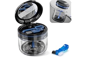 CWAWF Dentures Case, Prothesendose, 3 pcs Prothesenbürste Set (Schwarz)