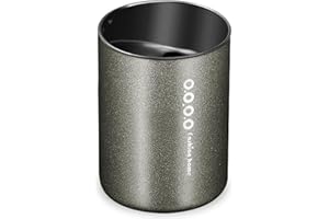 MOKHT Aschenbecher Auto - Tragbarer Aschenbecher für Draussen, Fahrzeug Rauchfreien Aschenbecher mit Deckel, Trichters Windaschenbecher Edelstahl für Auto Home Office (Schwarz)