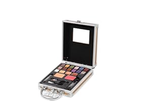 MYA Cosmetics - MYA Gold | Maletín Maquillaje Profesional | Set Sombras de Ojos, Colorete, Pintalabios, Correcto y Brillo de Labios | Incluye Brochas y Pinceles de Maquillaje