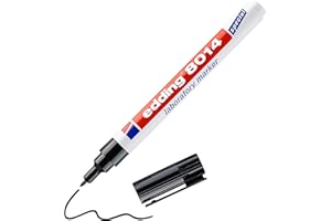 edding 8014 marcador para laboratorio - negro - 1 rotulador - punta redonda 1 mm - ideal para etiquetar superficies lisas y transparentes (p. ej., vasos de reacción, equipos de laboratorio, etiquetas)