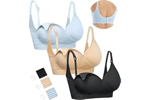 HOFISH Still-BH Bequemer Gepolsterter Drahtloser Damen Nahtloser Umstands-BH für Schwangerschaft/Stillen/Schlafen 3er-Pack S-XL